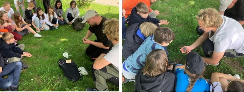 Beringung von Jungvoegeln auf dem Gelaende des FSG